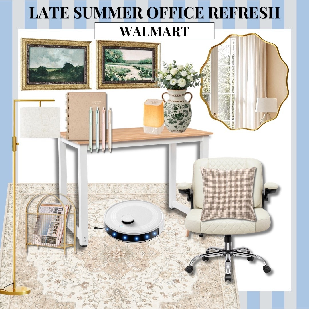 A little office refresh makes getting back into a fall routine feel so much better. I love mixing warm wood tones, soft neutrals and touches of gold with pieces that actually make the workday more functional. Walmart has some really good finds right now for making your workspace feel pulled together without redoing the entire room.

office refresh, Walmart home, home office decor, office organization, desk setup, neutral home decor, office chair, area rug, wall art, desk accessories, home office finds, AudrieDollins

#LTKdayinmylife #LTKHome #LTKWorkwear