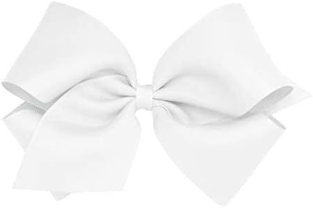 Wee Ones Girls' King Grosgrain Hair Bow on a WeeStay No-Slip Hair Clip with Plain Wrap, King, Sno... | Amazon (US)