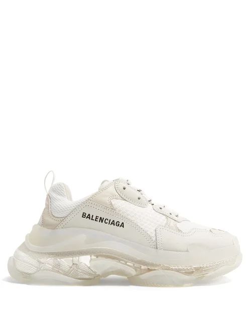 Balenciaga - Triple S Low Top Trainers - Womens - White | Matches (US)