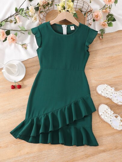 Girls Ruffle Trim Dress SKU: sk2110238686802750(100+ Reviews)$9.80$9.31Join for an Exclusive 5% O... | SHEIN