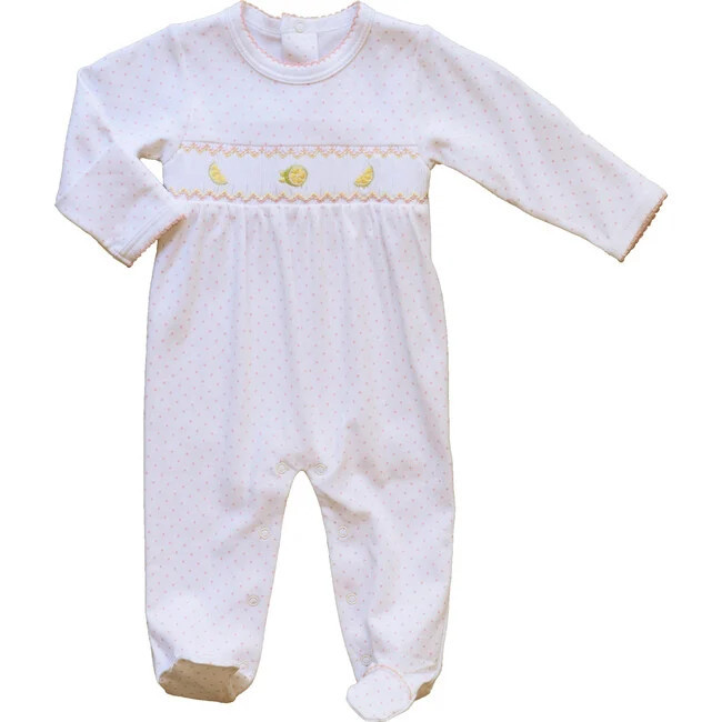 Pineapple Sunshine | (Pink Lemonade Smocked Footie, Size 12-18M) | Maisonette | Maisonette