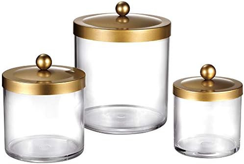 Premium Quality Apothecary Jars - Clear Plastic Storage Jars with Rust Proof Stainless Steel Lids -  | Amazon (US)