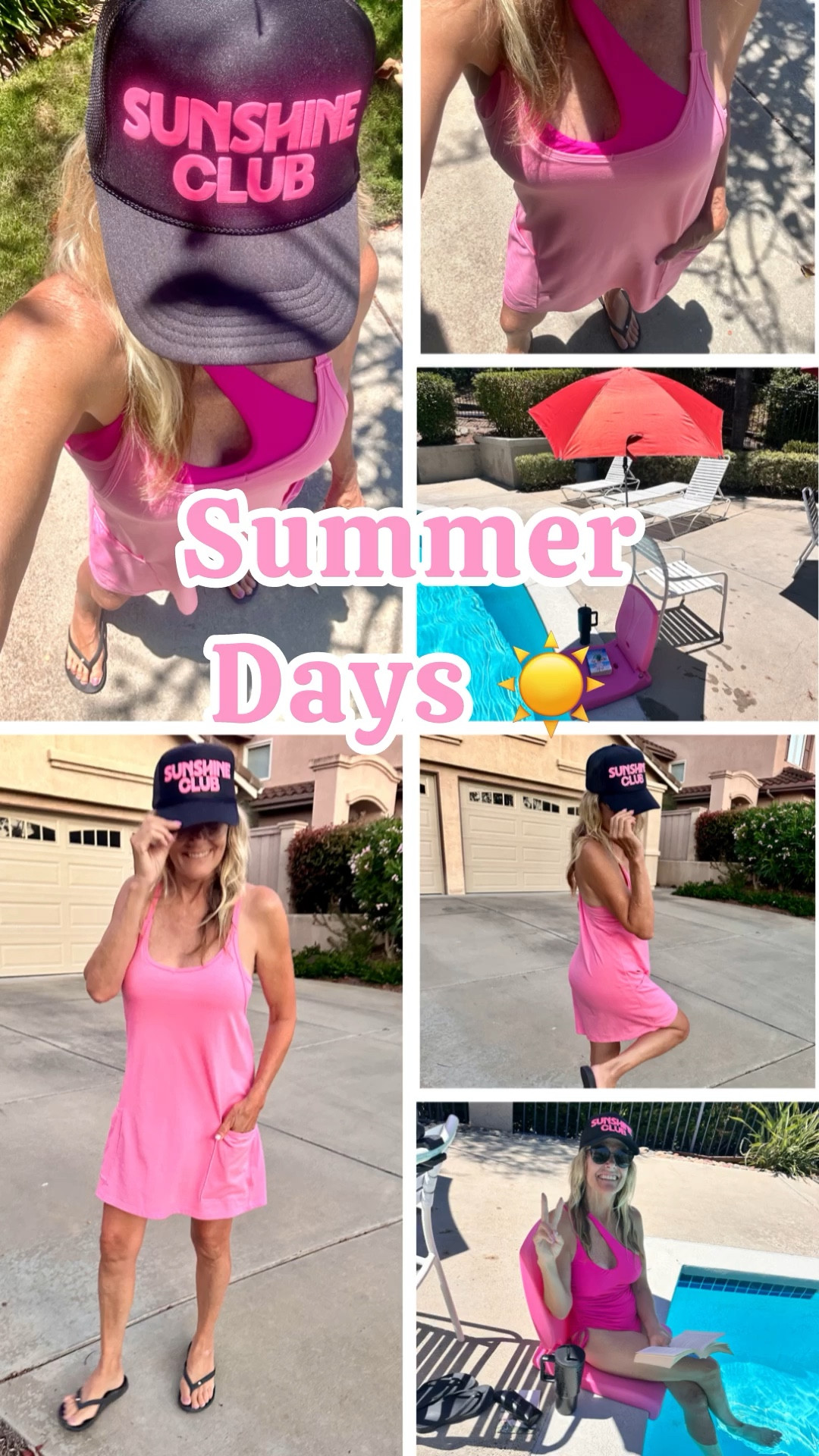 ☀️ Summer Days in the sunshine ☀️ 

I’ve loved this mini romper dress since I purchased my first one last year! It’s super comfy, has built in shorts, looks great on all body types, and is so versatile! I wear it by itself, with a tank underneath, or as a bathing suit cover up! I’m wearing size Small. I love this “Sunshine Club” trucker hat from Ascot & Hart (I’ll link in my stories since it’s not linked through LTK). My one shoulder bathing suit has the ruching to hide the middle, adjustable ties on the sides and adjustable straps. I’m wearing a Small. I use this pool chair to sit on the side of the pool and read my book. It’s sooo relaxing! I also clip my beach umbrella to a chair to shade myself. I’m wearing my Archie’s flip flops with the amazing arch support and a cute rhinestone detail, my true size 9. My black animal print water cup is perfect for my drink (I’m linking my checkered cup since this one is a low stock item). I’ll link a few other beach/pool finds, and the book I’m reading. Happy Summer ☀️🌴🏖️🌊👙🩱

LTK style tips • LTK fashion • LTK sale alert • LTK fit • LTK over 60 • micro influencer • style influencer • wfh wardrobe • affordable fashion • sales & splurges • summer 2024 • summertime fashion • ways to style •outfit ideas • outfit inspiration • everyday outfit • ootd • casual outfit • casual style • daily looks •over 60 • over 60 fashion • over 60 style • ageless style • fun fashion • comfy style • glamma • instafashion • Summer fashion • Summer style • Summer outfit • vacation outfit • resort wear • travel outfit • fun summer fashion • wear what you love • Amazon style • vacation cover ups • Amazon cover ups • bathing suit cover up • summer finds • bathing suits • beach finds • pool finds • sunscreen applicator • pool umbrella • clip on umbrella • pool chair • poolside chair • bathing suit • romper dress • good book • water cup • trucker hat • flip flops

#LTKSummerSales #LTKSeasonal #LTKSwim