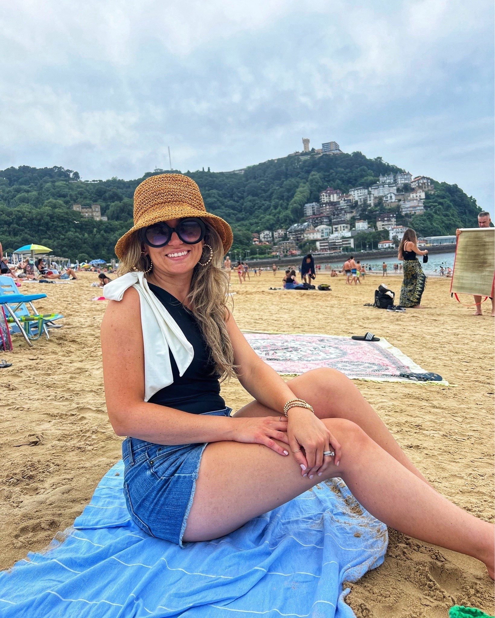 One piece swimsuit, denim shorts, bucket hat, summer outfit, beach towel 

#LTKSwim #LTKTravel #LTKSummerEdit