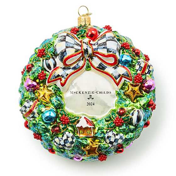 2024 MacKenzie-Childs Wreath Glass Ornament | MacKenzie-Childs