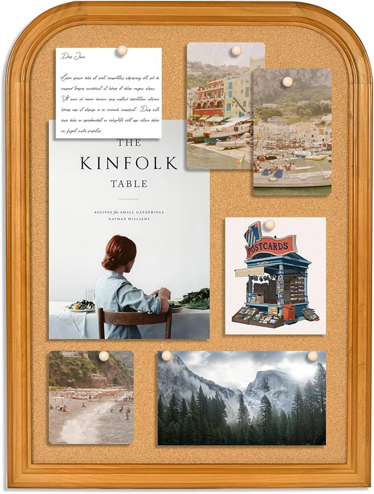 Cork Board for Walls, 23.6x17.7 inches Bulletin Board with Frame, Decorative Hanging Pin Board Vi... | Amazon (US)