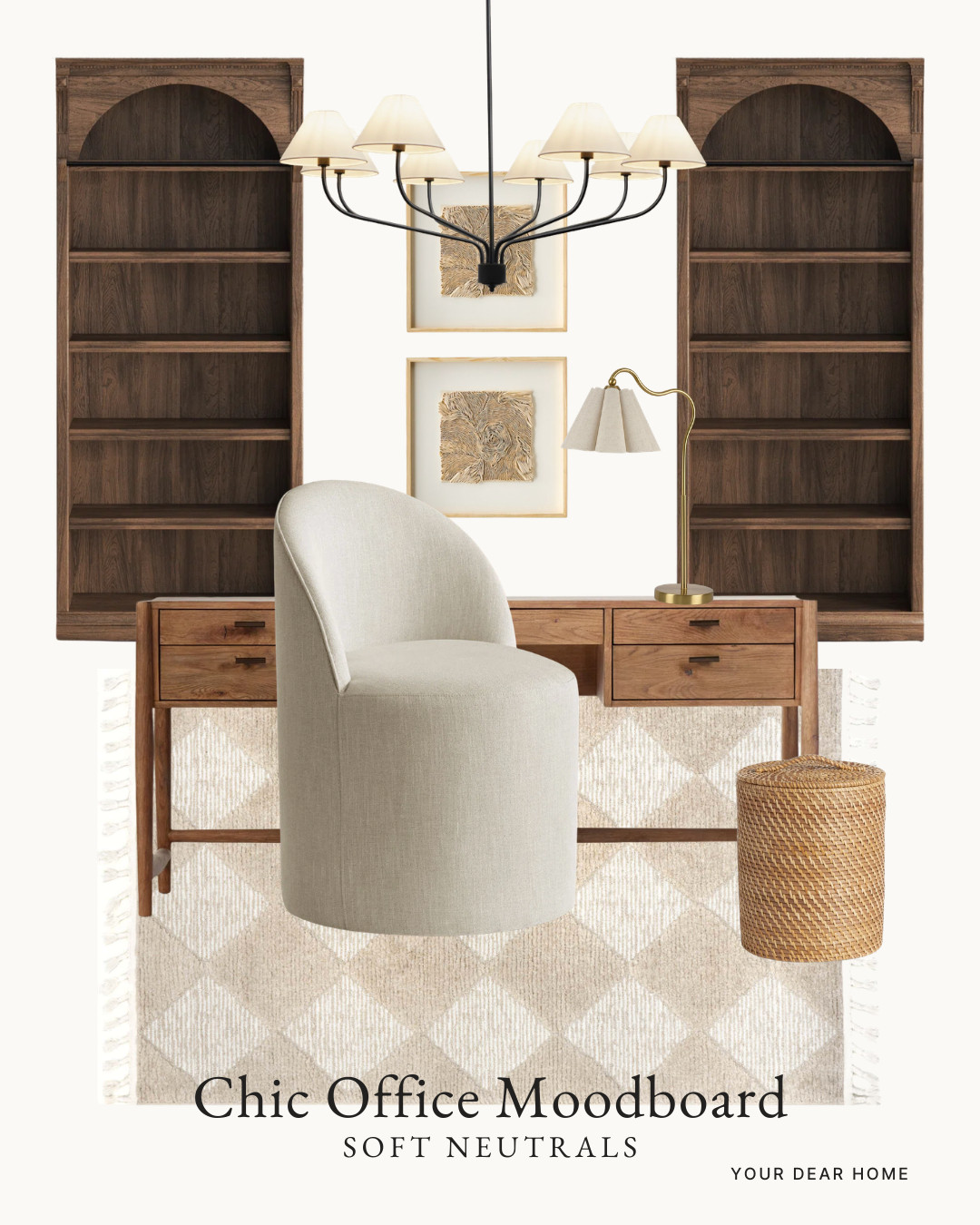 If you love a home office that feels calm, elevated and timeless, this soft neutral setup is SUCH a dream. The warm wood tones, creamy textures and sculptural lighting make the whole space feel cozy without sacrificing sophistication. It’s the kind of office that makes work feel a little less stressful and a lot more inspiring ✨ 

 #LTKHome