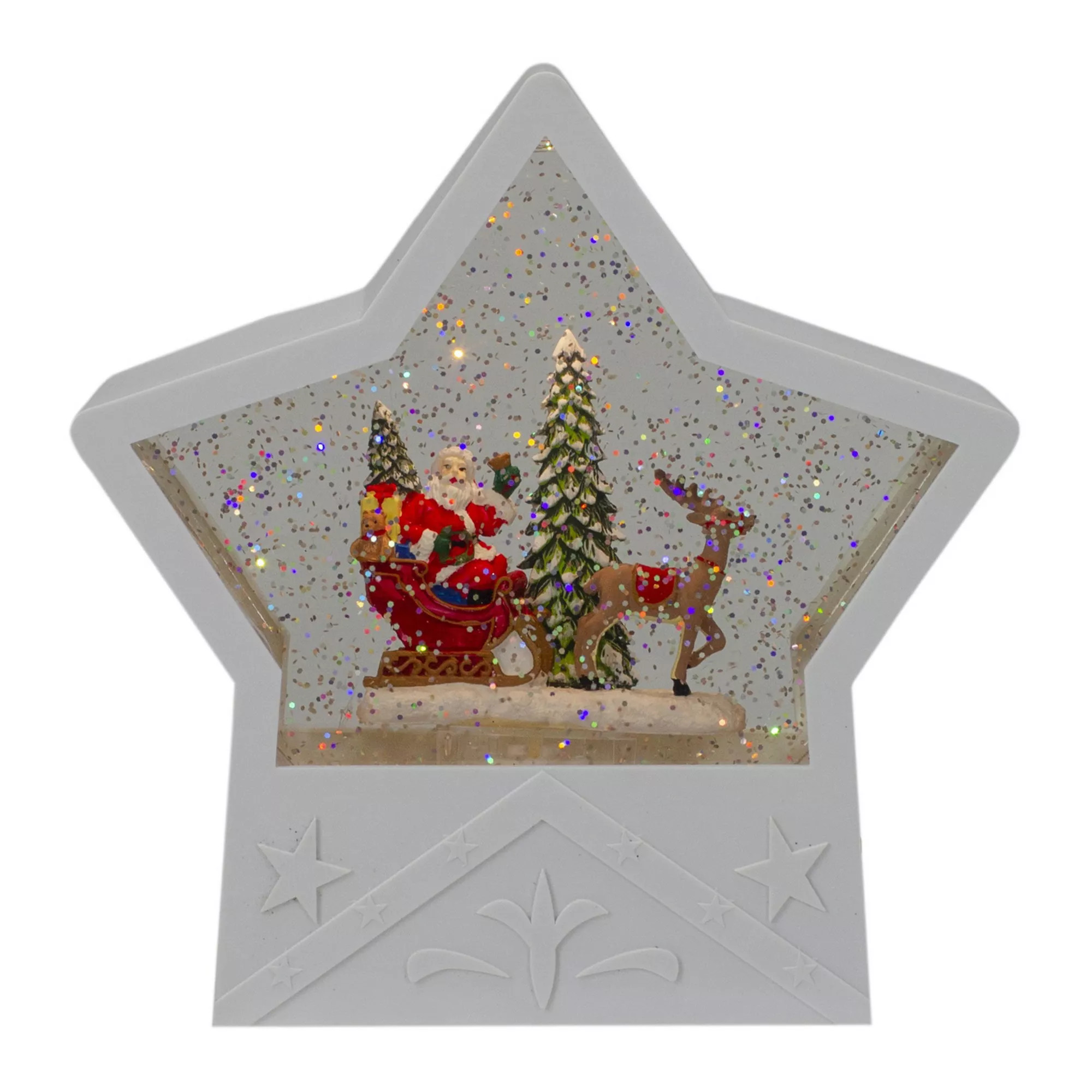 Northlight Lighted Star Christmas Snow Globe with Santa & Sleigh Table Decor | Kohl's
