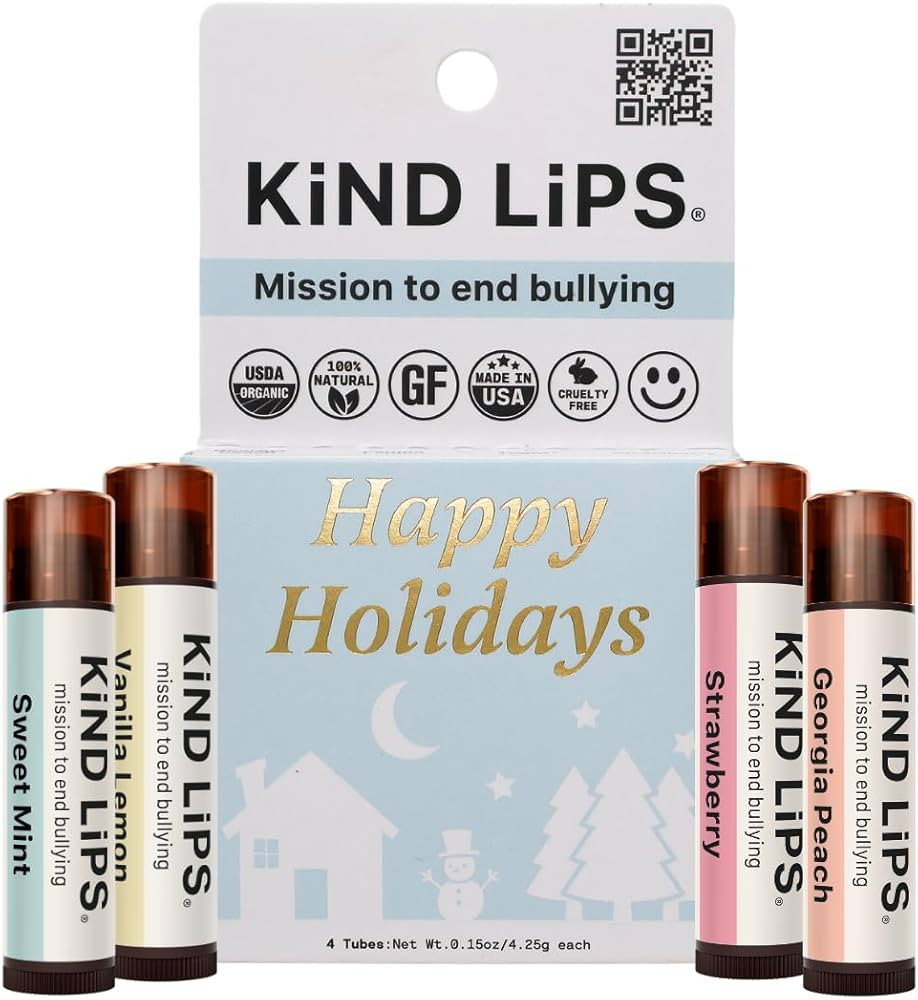 Kind Lips Organic Holiday Variety Lip Balm 4-Pack – Natural Stocking Stuffer Gift Set for Women... | Amazon (US)
