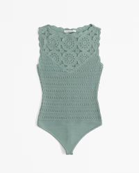 Crochet-Style Mosaic Tile Bodysuit | Abercrombie & Fitch (US)