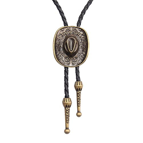 Joxevyia Western 3D Cowboy Hat Bolo Tie Native American Bolo Tie Cowboy Vintage Cowgirl Necktie Gold Hat Bola Tie for Men Boys | Amazon (US)