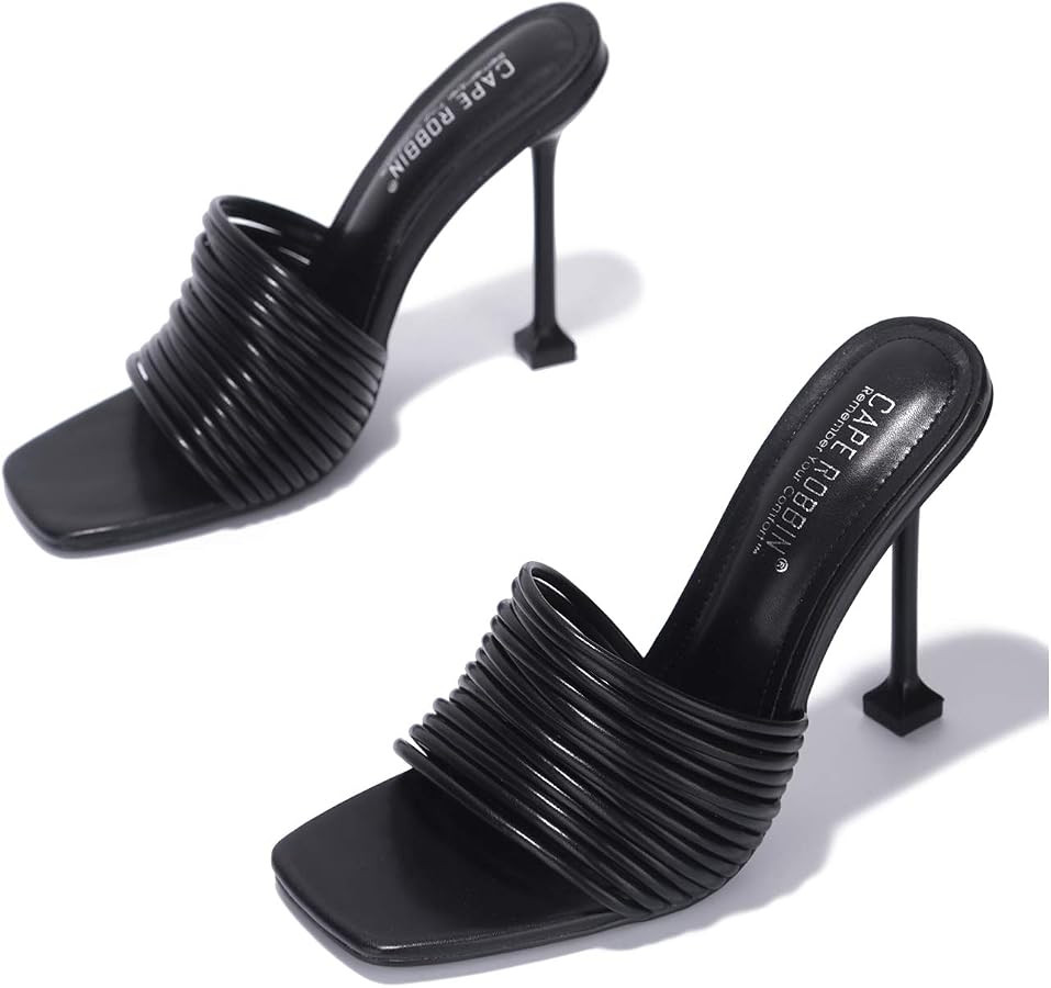 Cape Robbin Mexmon Sexy High Heels for Women, Strappy Shoes Heels with Square Open Toe | Amazon (US)