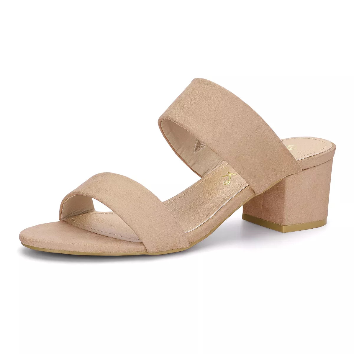 Allegra K Women's Back to College Faux Suede Dual Straps Slide Block Heel Sandals | Target