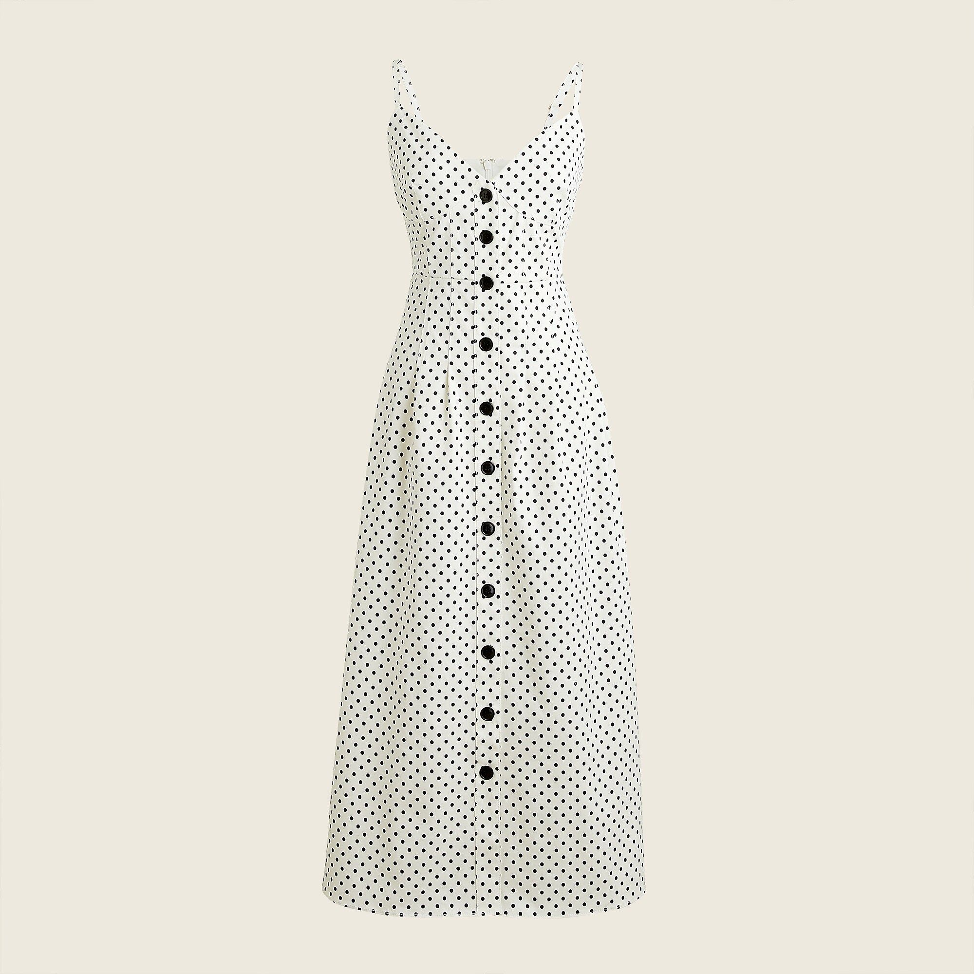 Button-front dress in painted dot | J.Crew US