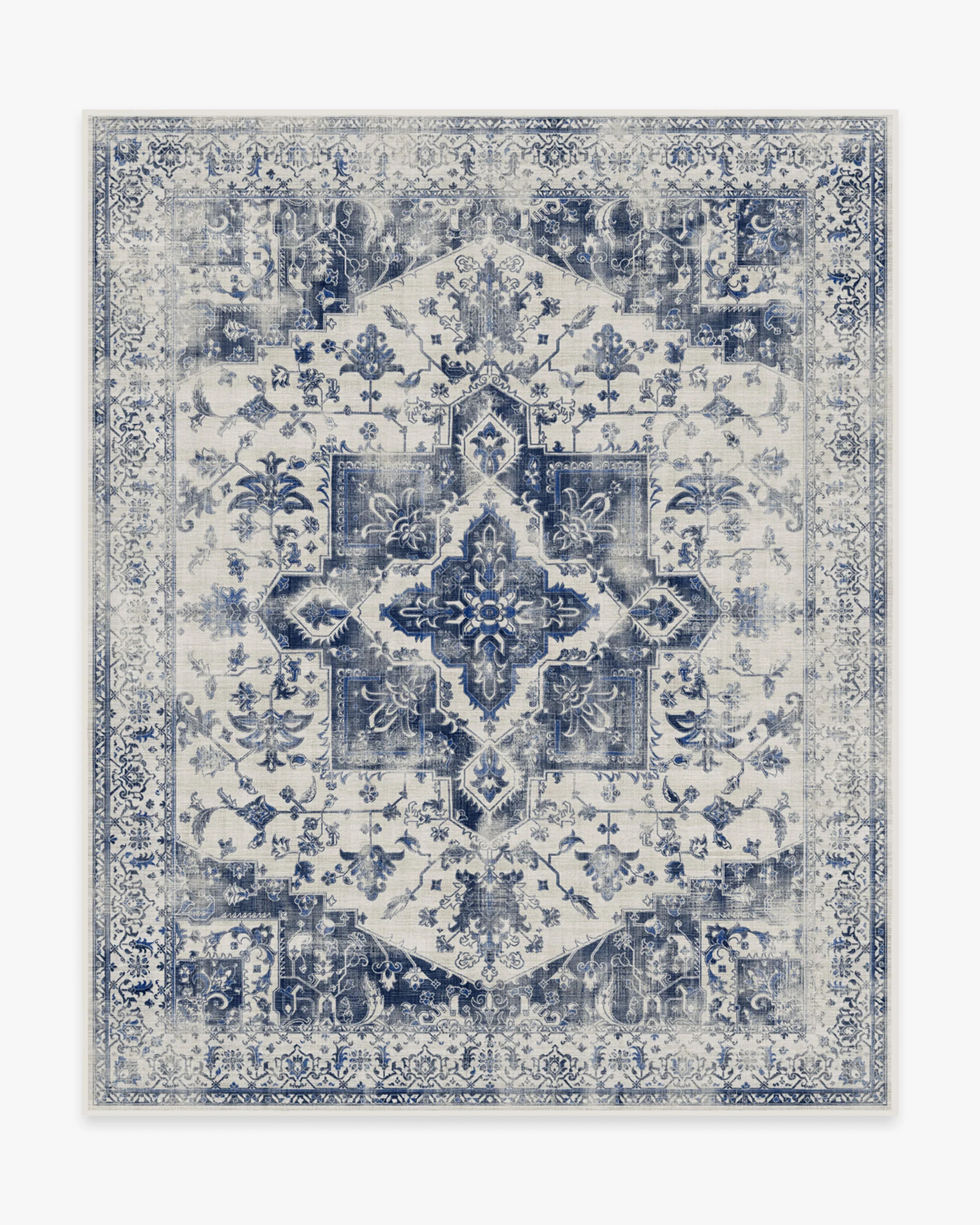 Kira Delft Blue Flatwoven Rug | Ruggable