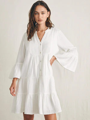 Dune Cotton Gauze Kasey Dress - White | Faherty