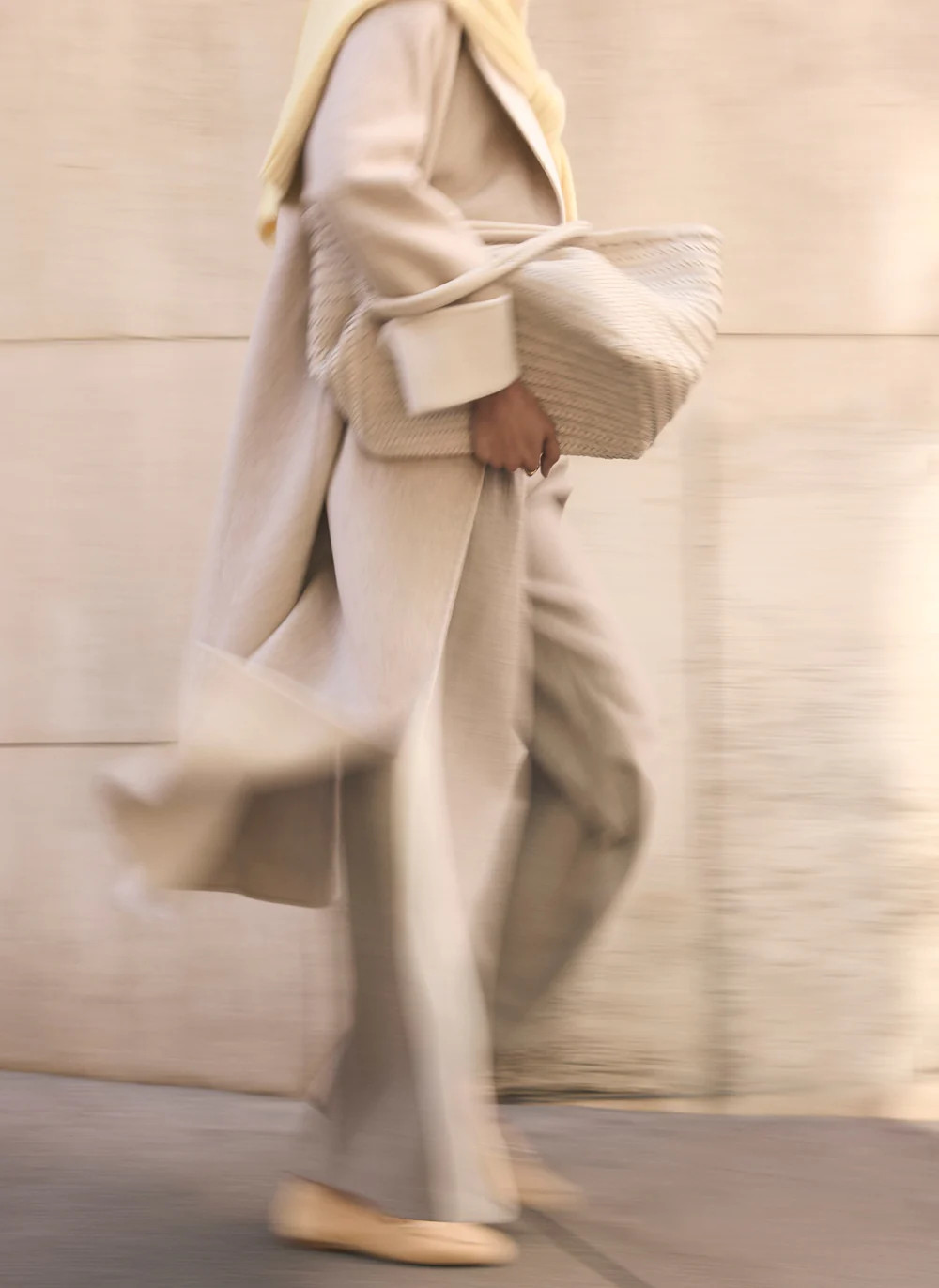 Neutral Wool Blend Double Breasted Coat | Mint Velvet