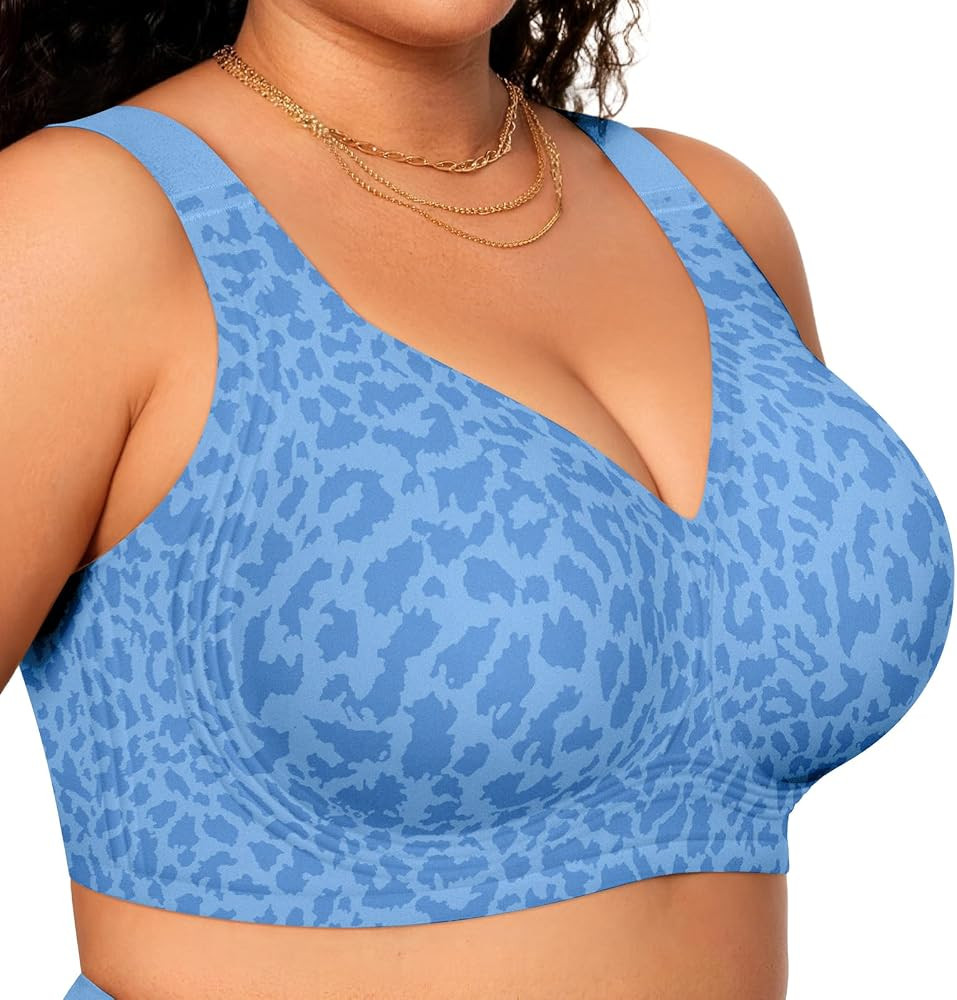 OEAK Womens Wireless Jelly Bras Plus Size Support Push Up Comfortable Bra | Amazon (US)