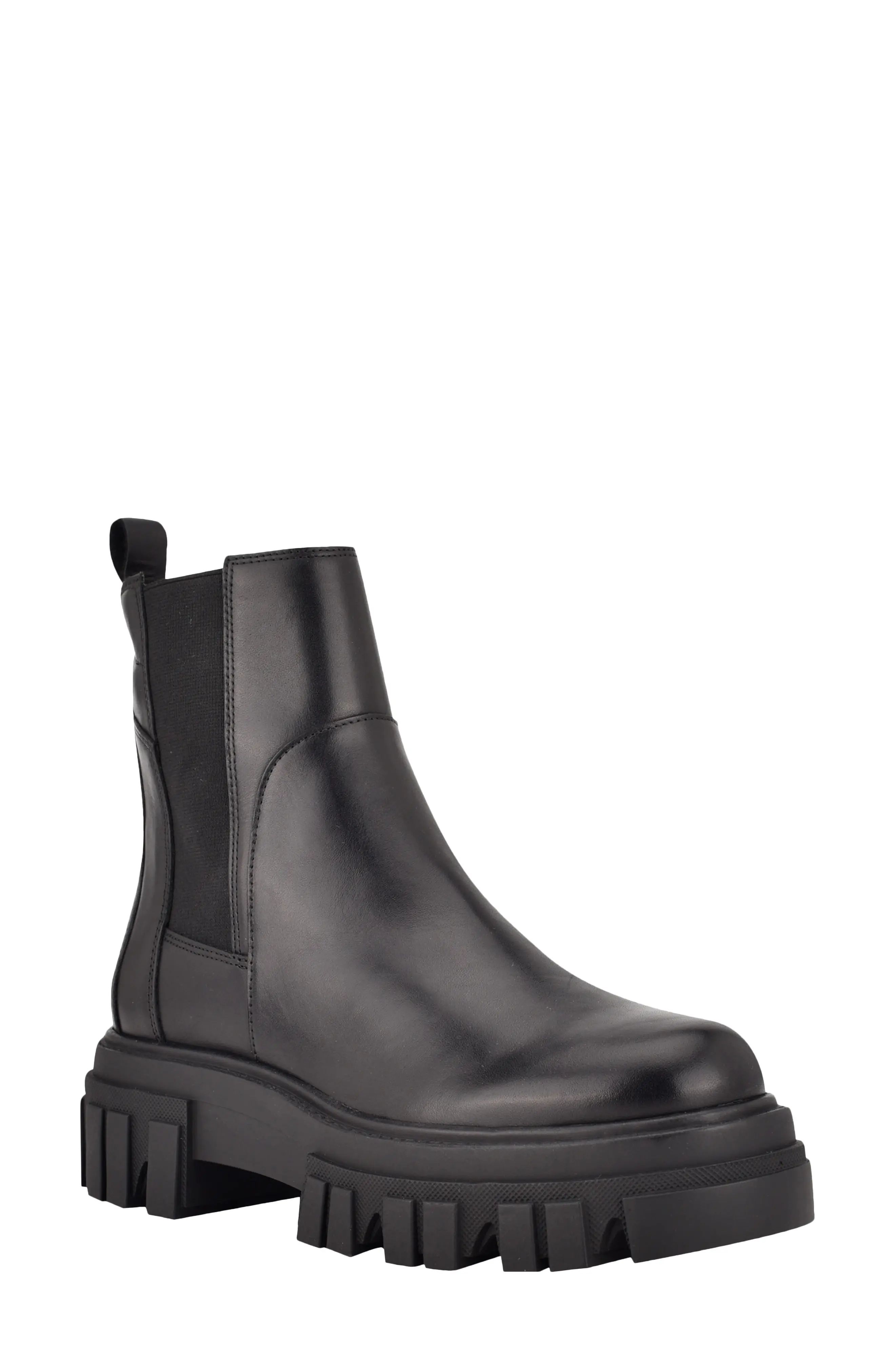 Marc Fisher LTD Meron Platform Chelsea Boot, Size 7 in Black/Black at Nordstrom | Nordstrom