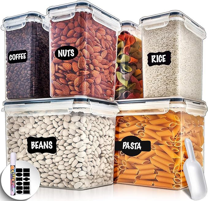 Large Airtight Food Storage Containers with Lids - Air Tight Containers for Food Flour Container ... | Amazon (US)