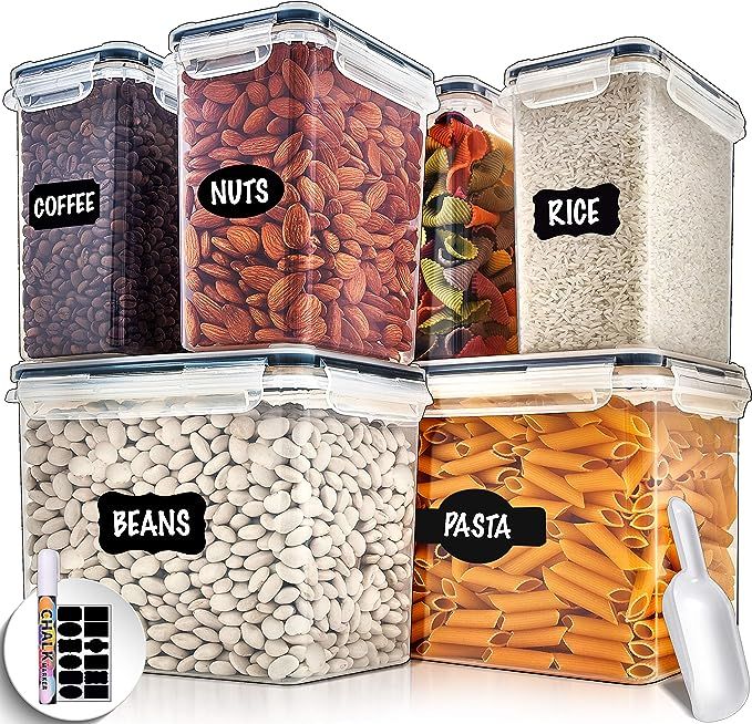 Large Airtight Food Storage Containers with Lids - Air Tight Containers for Food Flour Container ... | Amazon (US)