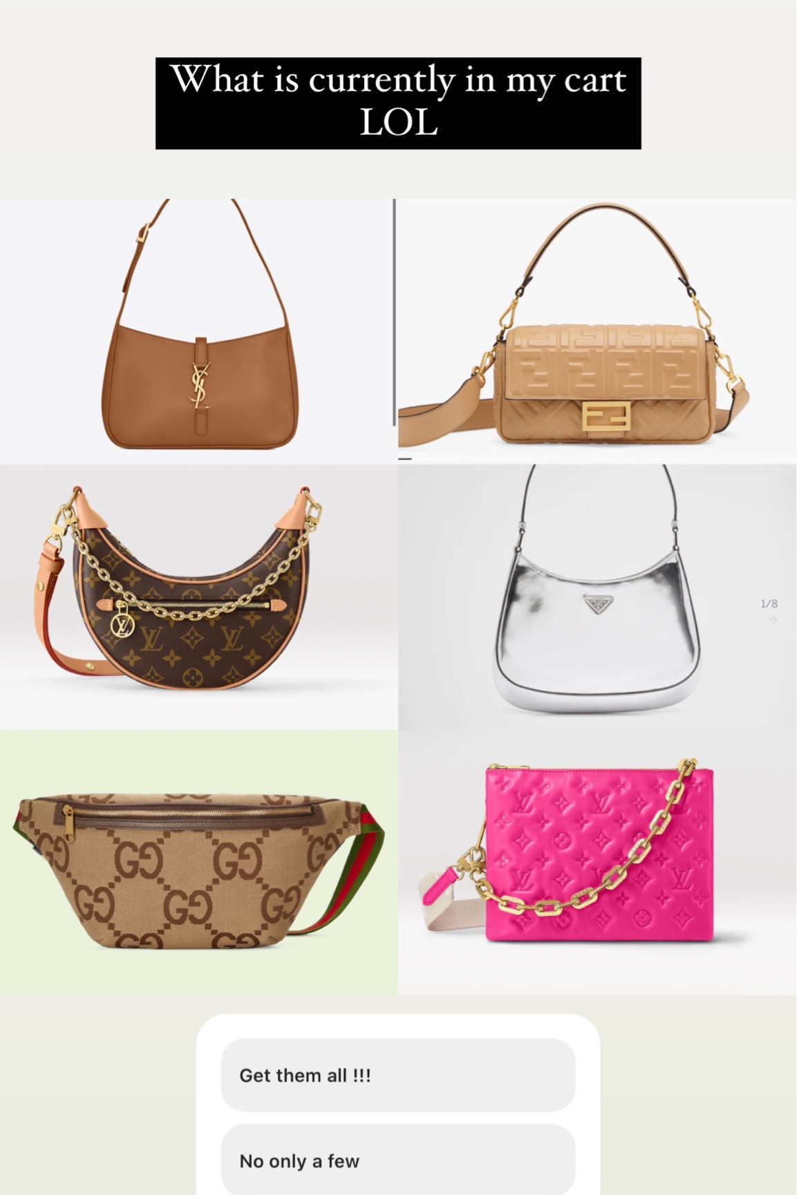 What’s currently in my cart / 1:1 bags 

#LTKsalealert #LTKstyletip #LTKitbag