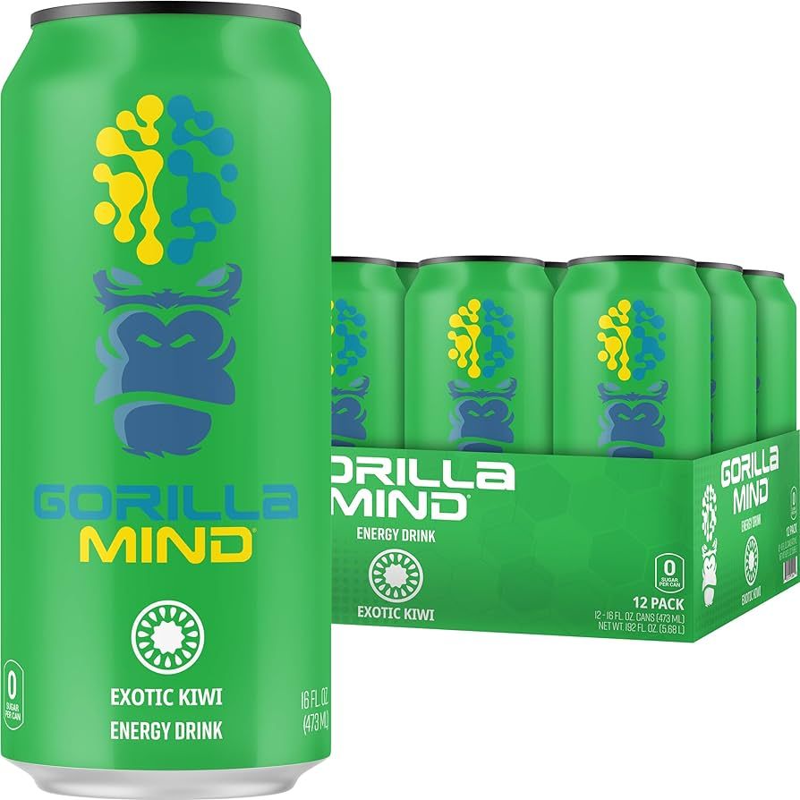 Gorilla Mind Energy Drink | Unmatched Energy · Amplified Focus | N-Acetyl-L-Tyrosine, Alpha-GPC,... | Amazon (US)
