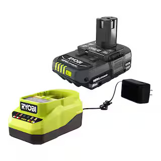 RYOBI ONE+ 18V Lithium-Ion 2.0 Ah Compact Battery and Charger Starter Kit PSK005 - The Home Depot | The Home Depot