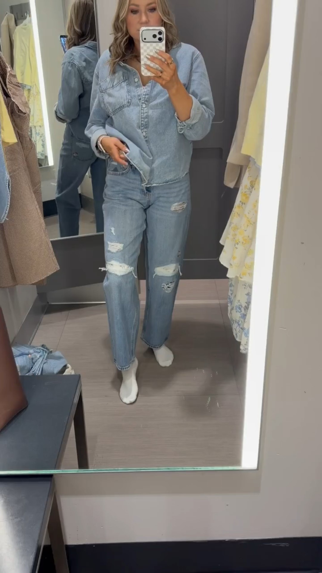 Love this denim jacket with these comfortable ripped jeans. So chic and put together for a casual day running errands, pickup and drop offs, or everyday life. 

Mom life everyday must haves busy boy mom outfit of the day mom approved outfits cozy pants jean jacket mom life jacket everyday wear SavannahK 

#LTKmomlife #LTKdayinmylife #LTKootd