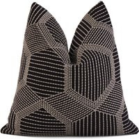 Schumacher Embroidered Tortuga Black Throw Pillow Cover With Gold Zipper, Designer Euro Sham Cushion | Etsy (US)