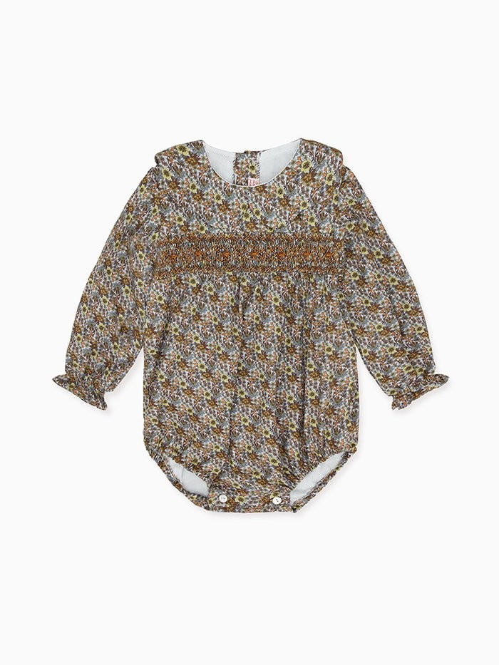 Multi Dalia Smock Baby Romper | La Coqueta