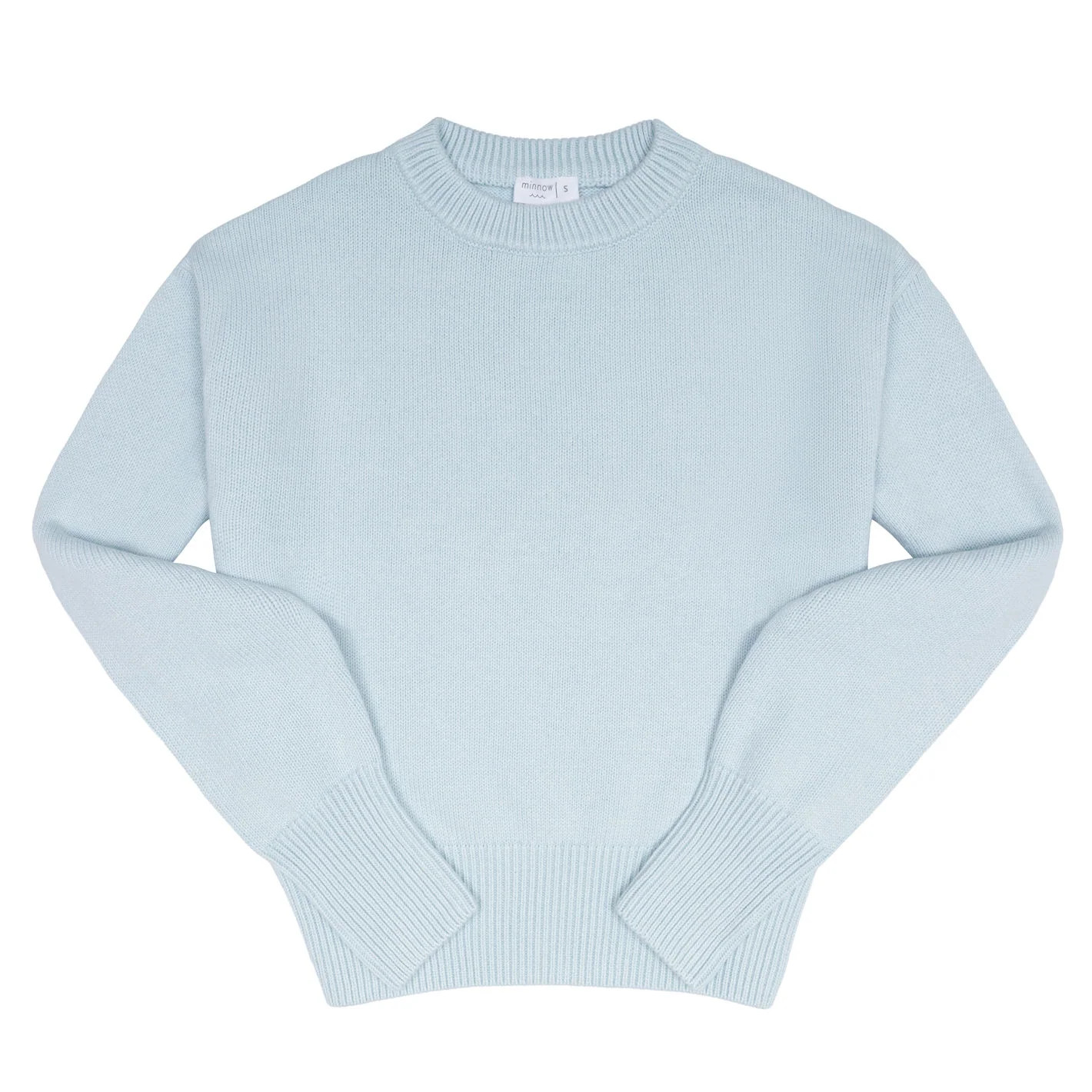 women's light blue cropped knit sweater | Minnow