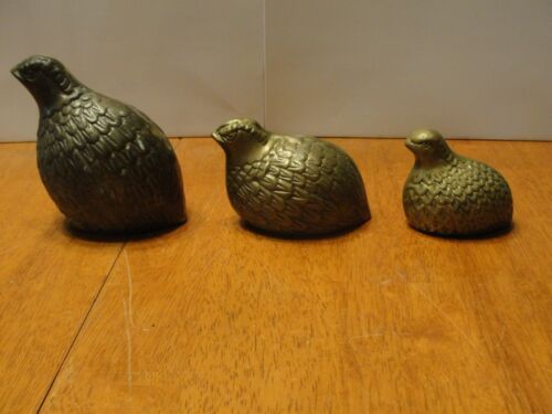 Details about   Vintage Solid Brass Quail or Partridge Family Bird Figurine Lot - Set of 3 - EUC | eBay US