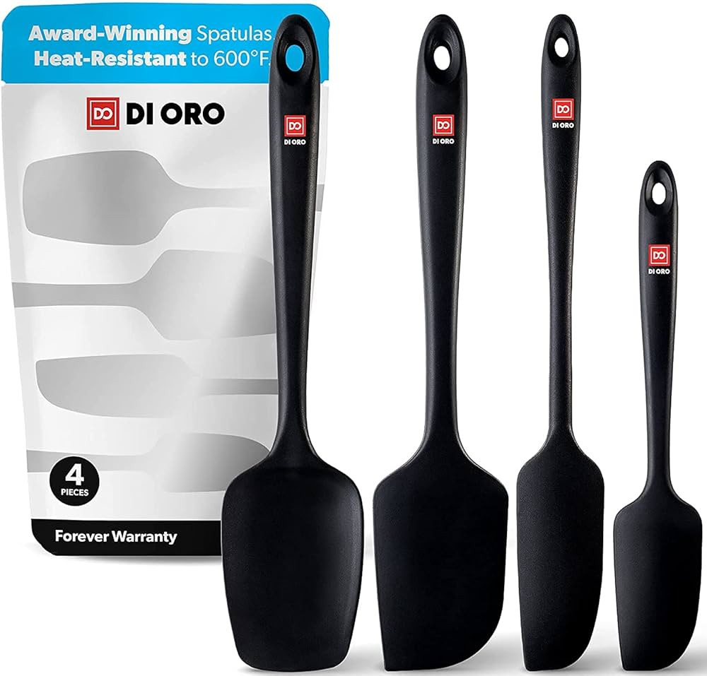 DI ORO Silicone Spatula Set - Rubber Kitchen Spatulas for Baking, Cooking, & Mixing - 600°F Heat... | Amazon (US)