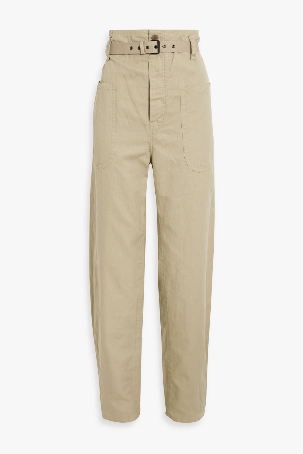 Rinny belted cotton and linen-blend tapered pants | The Outnet (US and CA)