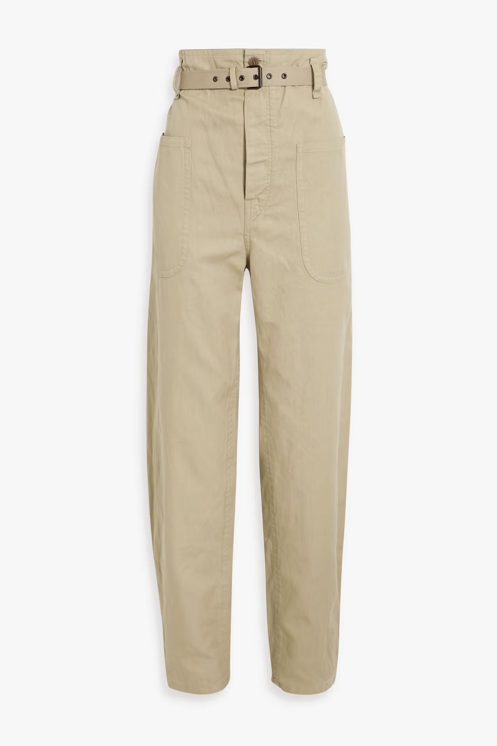 Rinny belted cotton and linen-blend tapered pants | The Outnet (US and CA)