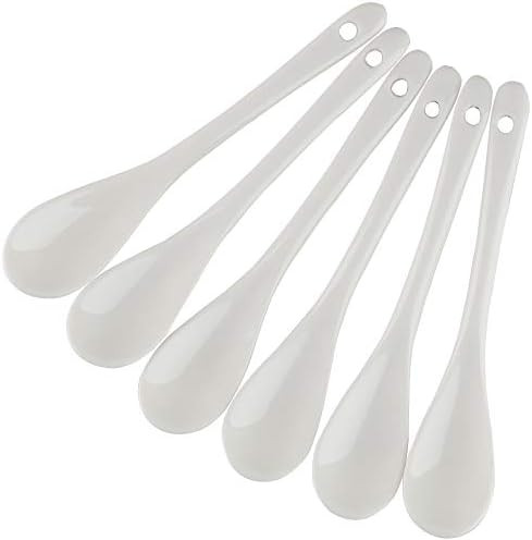 Amazon.com | Porcelain Egg Spoons for Soft-Boiled Eggs Coffee Tea Desserts Ceramic Spoon Set of 6... | Amazon (US)