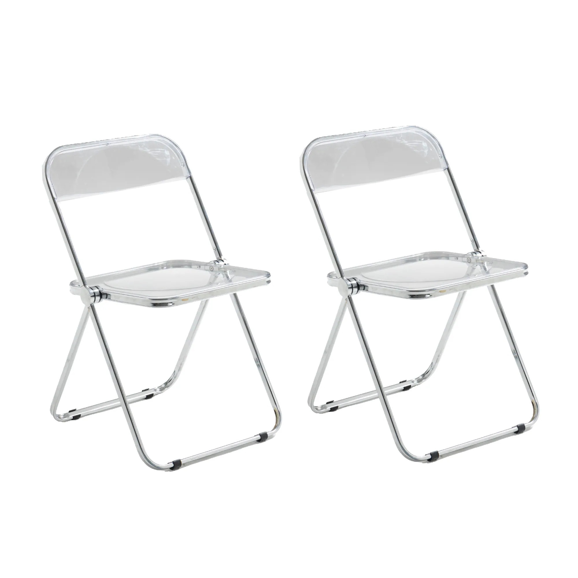 HOMEFUN Acrylic Stackable Crystal Folding Transparent Chairs(set of 2) | Bed Bath & Beyond