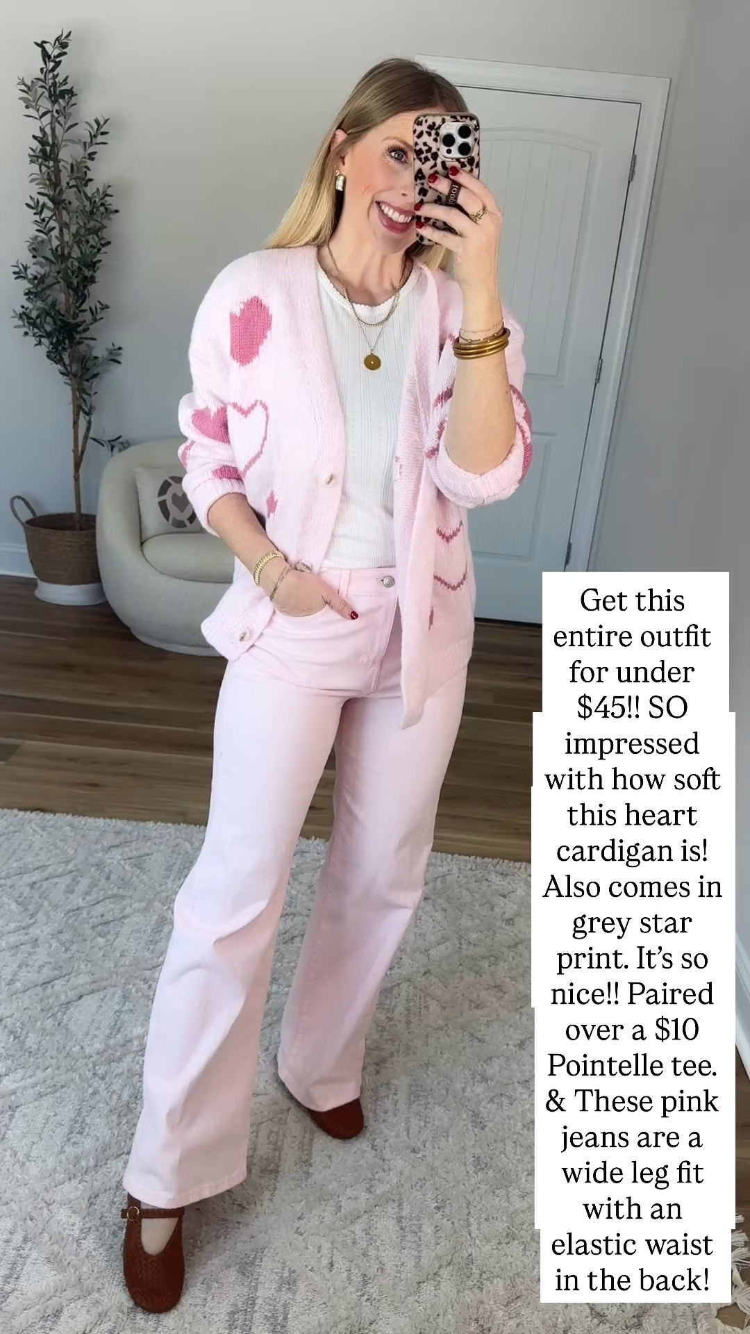 Walmart try on, heart cardigan, pink jeans, Walmart fashion 

#LTKValentine #LTKootd
