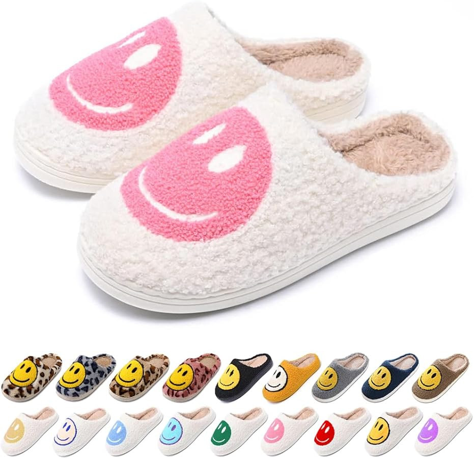 Women's Men's Happy Face Slippers | Amazon (US)