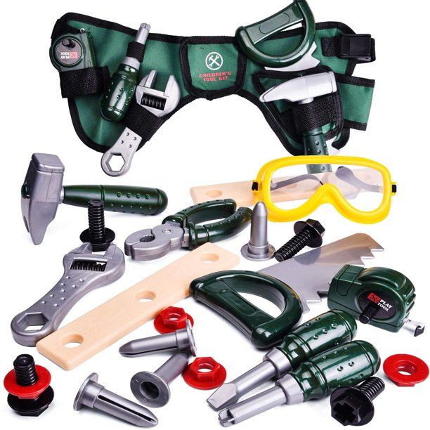Kids Tool Set,Pretend Play Construction Tool with Kids Tool Belt F-439 | Walmart (US)