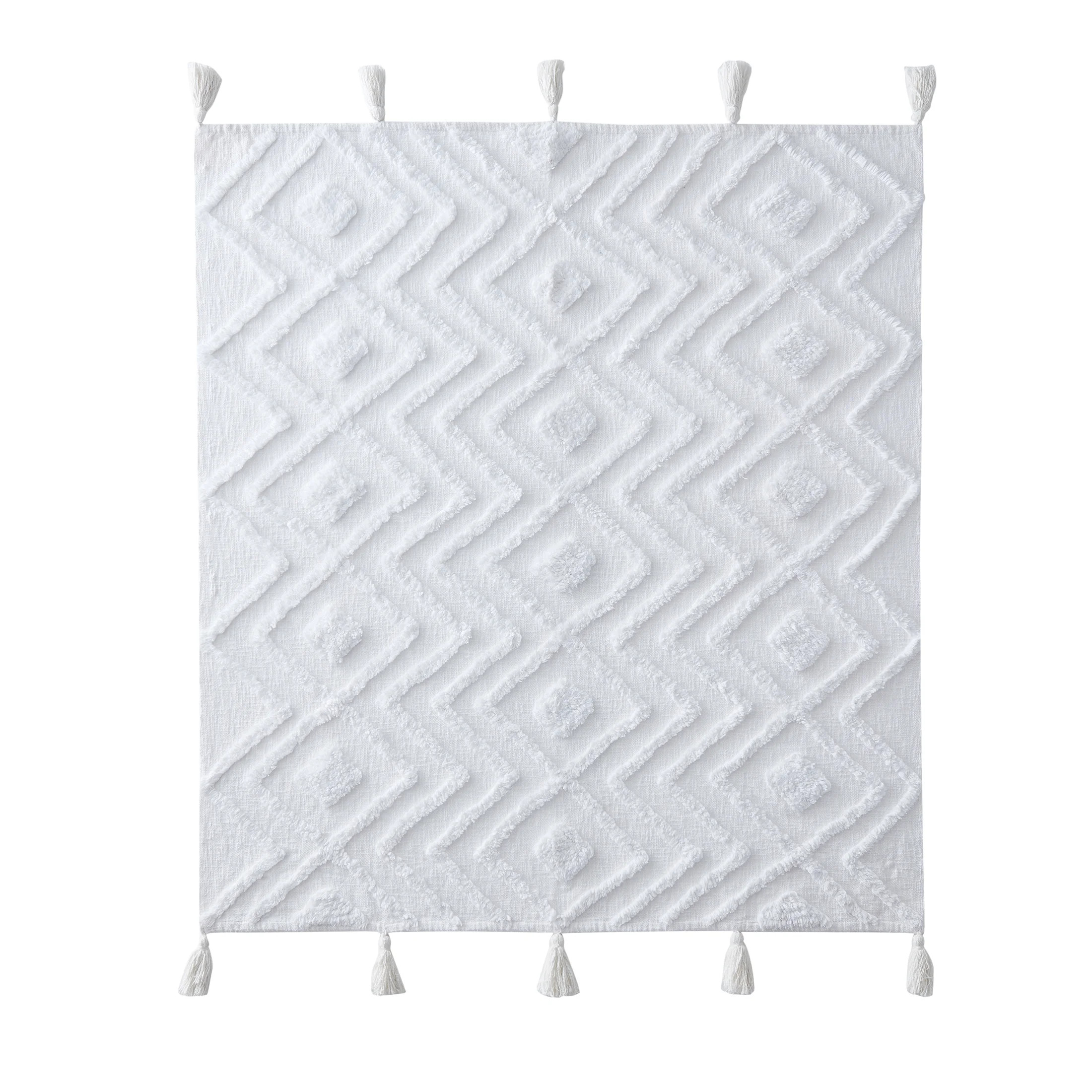 My Texas House White Diamond Cotton Tufted Throw, 60" x 50" - Walmart.com | Walmart (US)