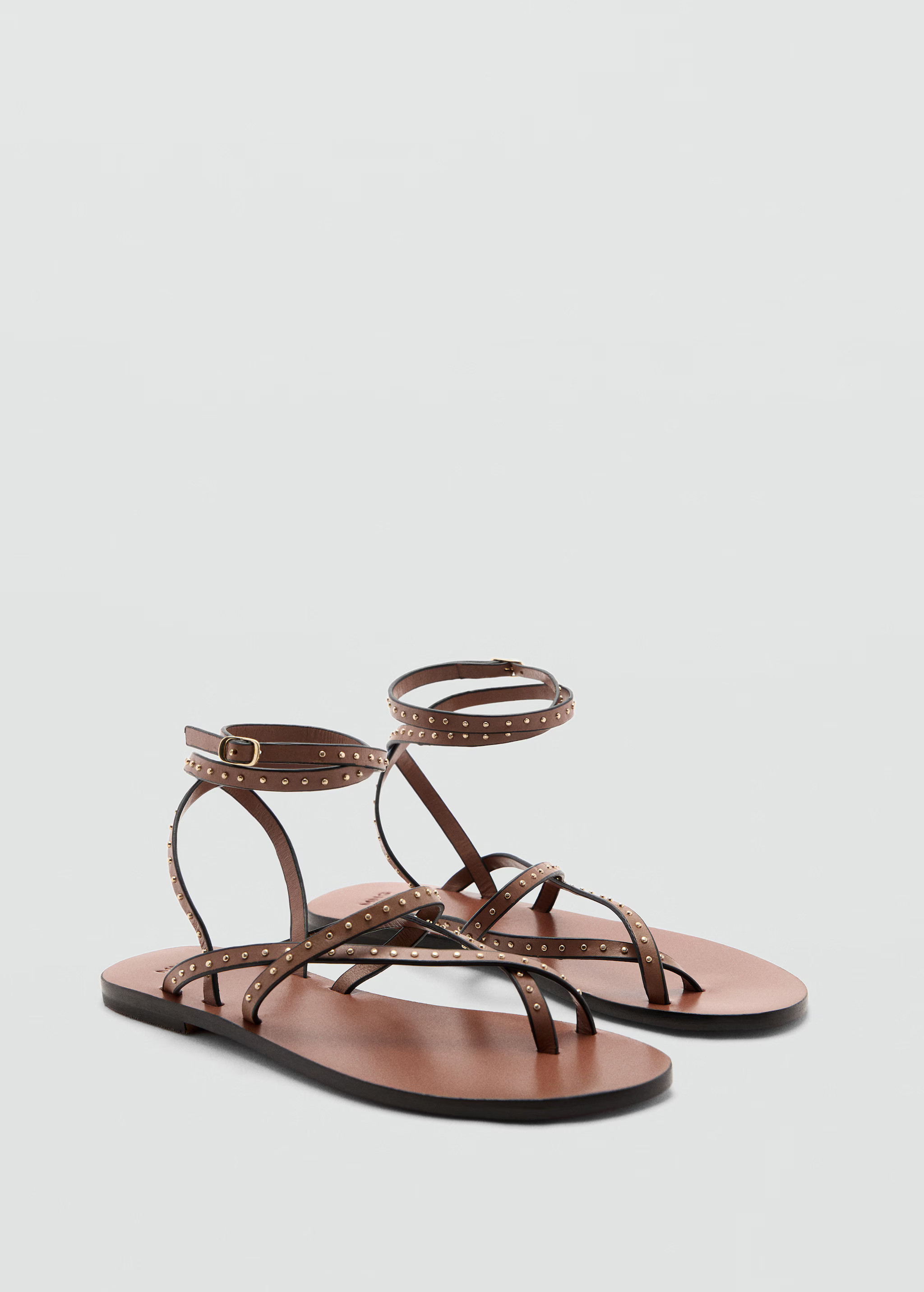 Leather straps sandals | MANGO (US)