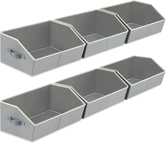homsorout Trapezoid Storage Bins, 6 Pack Closet Storage Bins, Fabric Shelf Organizer Bins, Closet... | Amazon (US)