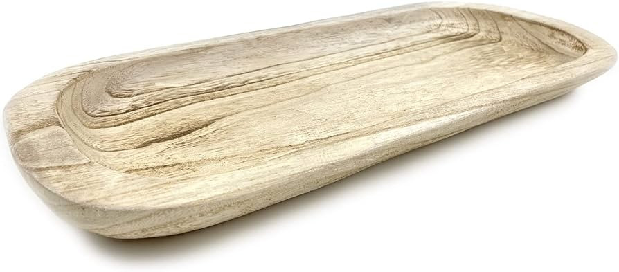 EWEIGEER Wooden Fruit Snack Candy Serving Tray Real Wood Handmade Dough Bowl Root Carved Fruit Di... | Amazon (US)