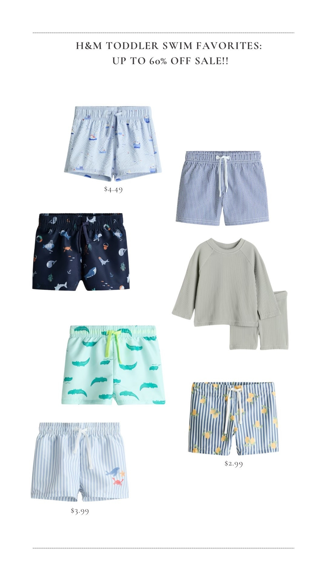 Sharing some of the cutest toddler swim outfits for boys that I found. ☀️🌊 H&M has so many good options right now, and a bunch are on sale. If you’re stocking up for summer, now’s a great time to grab them before sizes disappear.

LTK | toddler boy style | toddler swimwear | boys swim trunks | H&M kids | summer outfits | vacation outfits | affordable kids clothes | beach outfits | pool day | toddler fashion

#LTKSaleAlert #LTKSwim #LTKKids