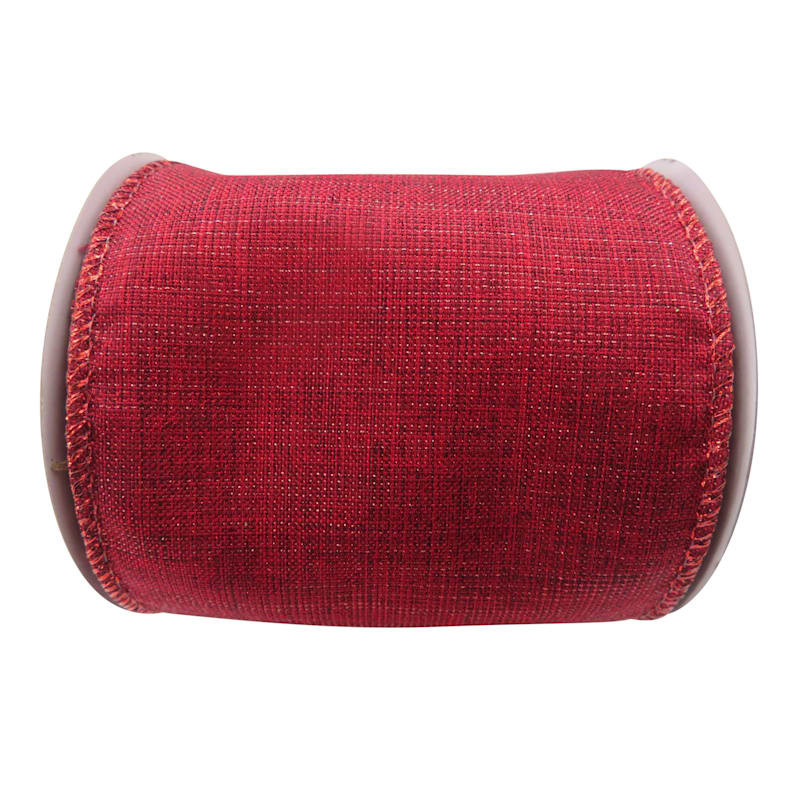 4" Red Shiny Ribbon, 5yd | At Home