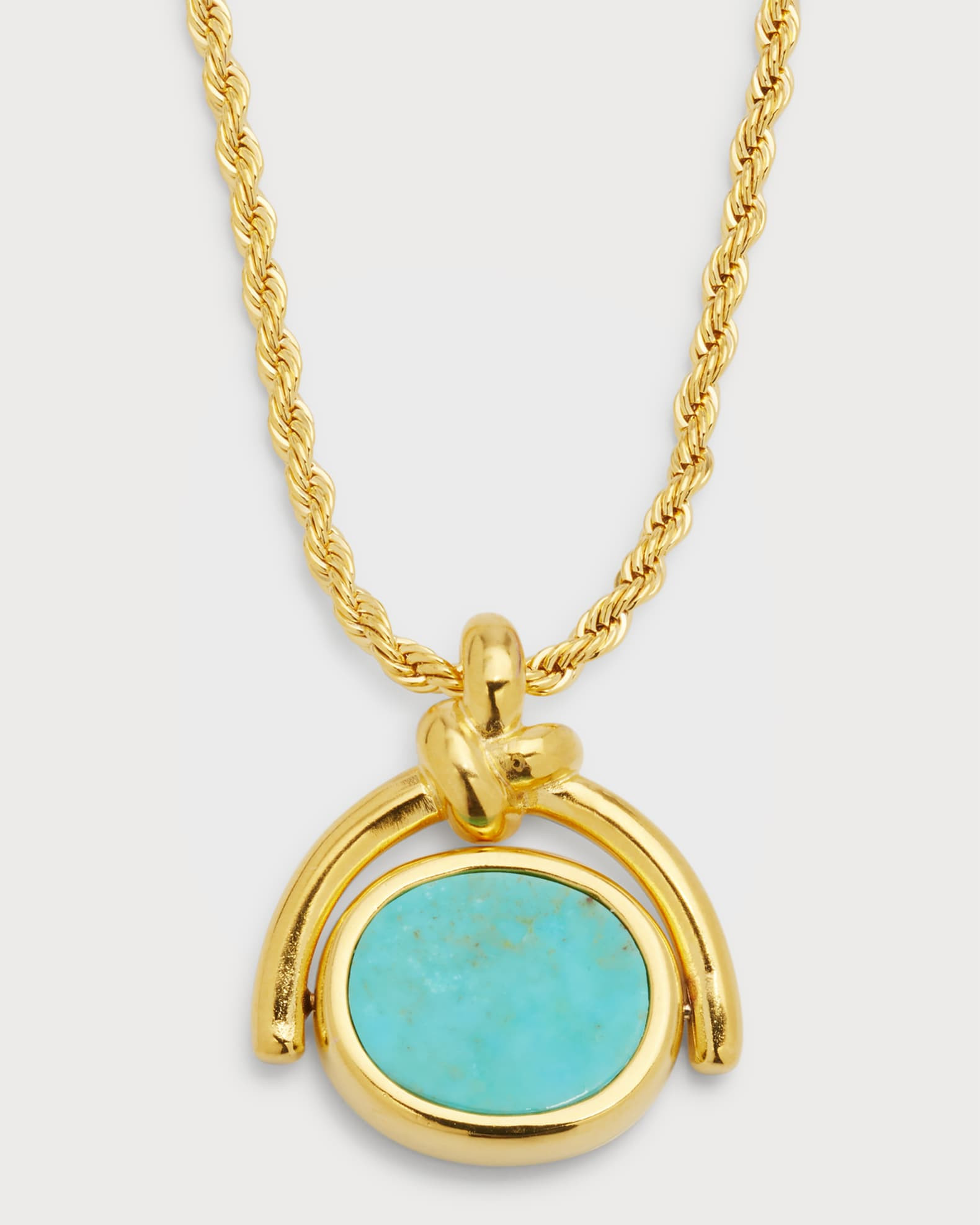 Turquoise and Evil Eye Rotating Pendant Necklace | Neiman Marcus