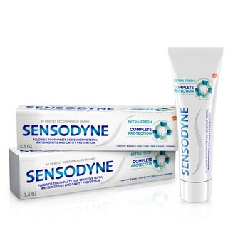 Sensodyne Complete Protection Fluoride Toothpaste for Sensitive Teeth, Antigingivitis, and Cavity Protection, Extra Fresh, 3.4 OZ, 2 Pack | CVS Health
