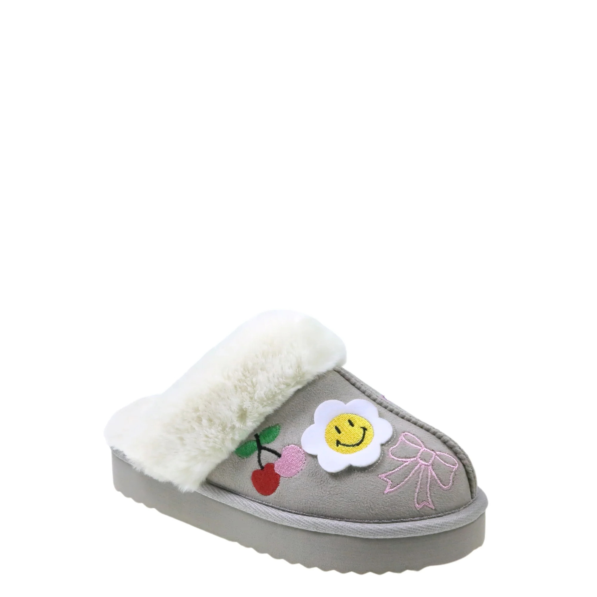 Wonder Nation Girls Scuff Slippers With Faux Fur Trim | Walmart (US)